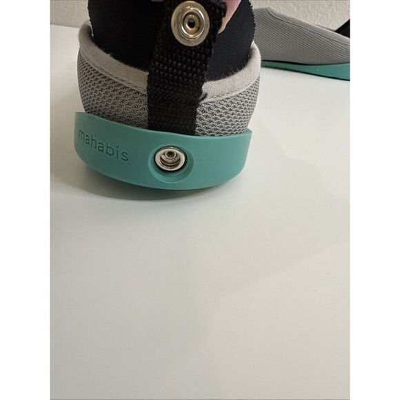 MAHABIS Size 39 BREATHE SUMMER SLIPPERS With Removable Sole Gray Turquoise - Picture 10 of 10